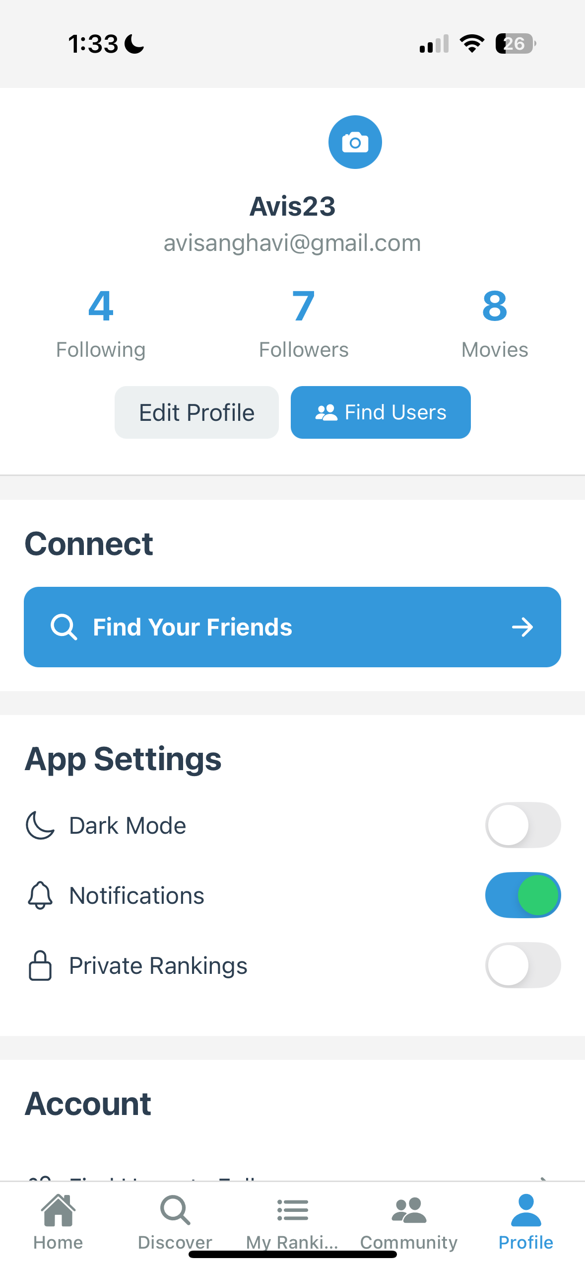 MovieBoom Home Screen